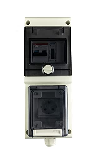 Französische Standard Steckdose für Elektroautos, Ladesystem mit LCD Digitale Stromzähler und FISchalter/Leitungsschutzschalter IP66