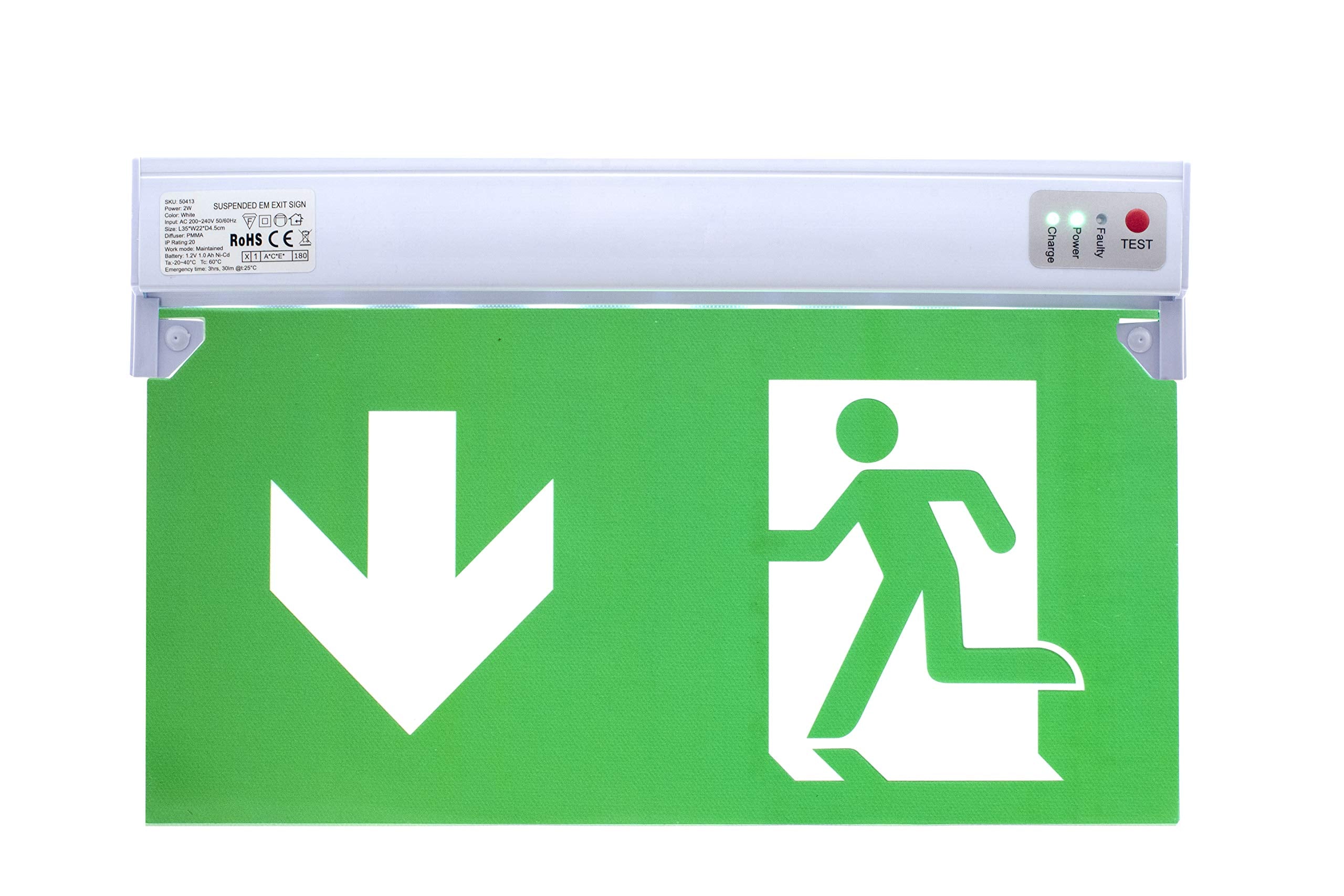IP65 Emergency Light Up Safety Exit Warning Light - Foto 8