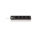 Socket 4x 2P+E Ecolor with switch and cable 1.5m White/Black - Brennenstuhl Ecolor BS1153240020