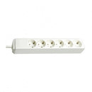 Socket 6x 2P+E with cable 1.5m White - Brennenstuhl Eco-line BS1159420015