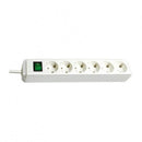 Socket 6x 2P+E with switch and cable 1.5m White - Brennenstuhl Eco-line BS1159520015