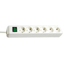 Socket 6x 2P+E with switch and cable 3m White - Brennenstuhl Eco-line BS1159520400