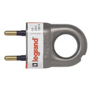 Plug 2P 6A with ring Aluminium - Legrand Helium 50165