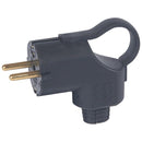 Plug 2P+E 16A with ring and 90° cable IP44 Black - Legrand Helium 50252