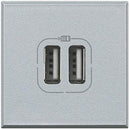 Socket 2xUSB 1500mA 2M Aluminium - bticino Axolute HC4285C2