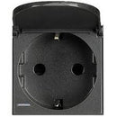 Socket schuko 2P+E with cap 2M Anthracite - bticino Axolute HS4141PW