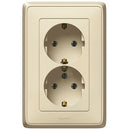 Double socket Schuko with frame Cream /plastic pack - till the end of stock/ - Legrand Cariva 694162