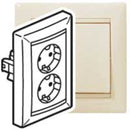 Socket shuko double 2P+E Cream - Legrand Valena 774370