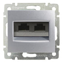 Socket 2xRJ45 Cat. 5e UTP Aluminium - Legrand Valena 770231