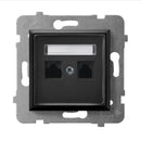 Socket 2xRJ45 Cat. 5e UTP Black - OSPEL Aria GPK-2U/K/m/33