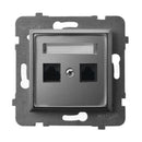 Socket 2xRJ45 Cat. 5e UTP Grey mat - OSPEL Aria GPK-2U/K/m/70