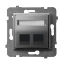 Socket 2xRJ45 empty matte grey - OSPEL Aria GPK-2US/p/70