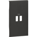 Faceplate for Socket 2xUSB 2M Black - bticino Living Now KG12C