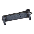 Power strip 3x 2P+E Shuko, ON/OFF button, with cable 1.5m, color Black/dark grey - Legrand Premium 694528