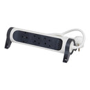 Power strip 3x 2P+E Shuko, ON/OFF button, with cable 3m, color White/Dark Grey - Legrand Premium 694535
