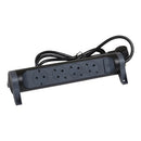 Socket outlet 4x 2P+E Shuko, ON/OFF button, with cable 3m, color Black/dark grey - Legrand Premium 694537