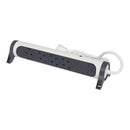 Power strip 4x 2P+E Shuko, overload protection and load indicator, with cable 1.5m, color White/dark grey - Legrand Premium 694525