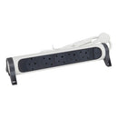 5x 2P+E Schuko power strip, ON/OFF button, 1.5m cable, white/dark grey - Legrand Premium 694531