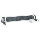 Socket 6x 2P+E Shuko, ON/OFF button, with cable 1.5m, color White/dark grey - Legrand Premium 694533