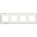 Frame 4x 2M White with gold /bluster/ - bticino Classia R4802M4WD