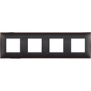 Frame 4x 2M Black with nickel /bluster/ - bticino Classia R4802M4BH