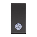 Single pole switch 10A with backlight 1M symbol fan black /bluster/ - bticino Classia RG4001LR