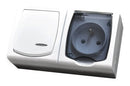Single-pole switch unit with shuko contact 10A/16A/250V IP44 - OSPEL Madera ZH-NL1GS/00/d
