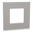 Frame 1x 2M Unica Pure, aluminium - SCHNEIDER ELECTRIC New Unica NU600280