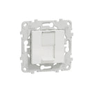 RJ45 socket, cat. 5e UTP with mounting frame, 2M, white - SCHNEIDER ELECTRIC New Unica NU541118