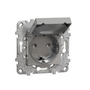 Shuko socket IP44 with child protection, 2P+E, 16A, 2M, aluminium - SCHNEIDER ELECTRIC New Unica NU508230