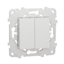 Serial switch with mounting frame, 2M, white - SCHNEIDER ELECTRIC New Unica NU521118