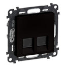 Socket 2xRJ45 UTP cat.5e Black mat - Legrand Valena Life 756361