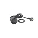 2P+E Shuko plug-in module, in Ø60mm hole, with 2m cable, colour Black - Legrand Incara Disq 60 654726