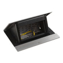 Furniture box Pop-Up 4 Modules with mounting kit included, scratched aluminium - Legrand Incara Pop-Up 654800