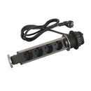 Furniture column F60mm 4x 2P+E Shuko, with cable 2m, color Black Metal - Legrand Incara Tower 60 654976