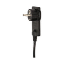 Plug 2P+E 10A flat, with ring and cable 1.5m at 90°, black - ORNO OR-AE-1312/B