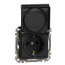 Socket Schuko 2P+E 16A Aut. terminals child protection cover Anthracite - SCHNEIDER ELECTRIC Sedna Design SDD114024