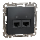 Socket 2x RJ45 UTP cat.6 Anthracite - SCHNEIDER ELECTRIC Sedna Design SDD114462
