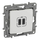 Socket 2xUSB for charging type C+C 5V 3A 15W White - Legrand Niloe 764595