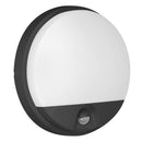 LED decorative sconce with PIR, 15W 1100lm 4000K, Ra>80, IP54, black - ORNO AGAT AD-OP-6112BLPMR4