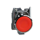 Harmony XB4, Button, metal, flat, red, 22 mm, spring return, without marking, 1NC - SCHNEIDER ELECTRIC Harmony XB4 XB4BA42