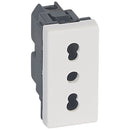 Socket Italian standard 10/16A 1M White - Legrand Mosaic 77511