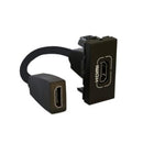 Socket HDMI A with cable 15cm 1M Black - Legrand Mosaic 079478L