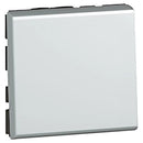 Deviator pushbutton with indication 2M Aluminium - Legrand Mosaic 79242