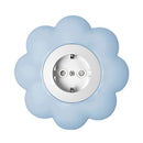 Socket shuko 2P+E 16A with child protection model Flower White/blue, till clear - Metalka Majur Happy ME1636052