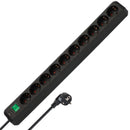 Socket 10x 2P+E with switch and cable 3m Black - Brennenstuhl Eco-line BS1159300010