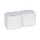 Single pole switch block with shutoff 2P+E 16A with child protection IP44 White - Legrand Forix 782371