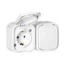 Schuko double OM 2x 2P+E 16A IP54 White - Orno Series B2 OR-OE-7806(GS)/W