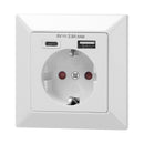 Shuko 2P+E 16A and 2x USB type A+C 2.8A 14W White - Orno OR-AE-13232(GS)