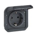 Schuko 2P+E 16A mechanism with child protection and screw terminals IP55 Anthracite - Legrand Plexo New 069839L